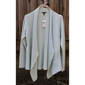 New w/Tags Eileen Fisher ICE BLUE -Angle Jacket in Peruvian Cotton Interlock - L